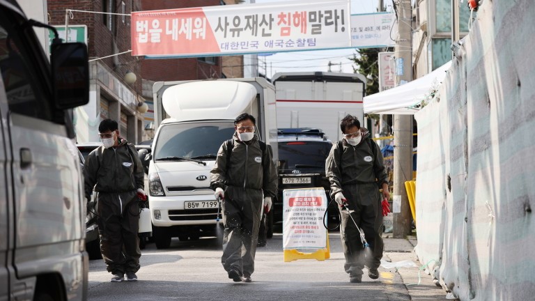 Disinfecting Streets Amid New Coronavirus Cases In Seoul