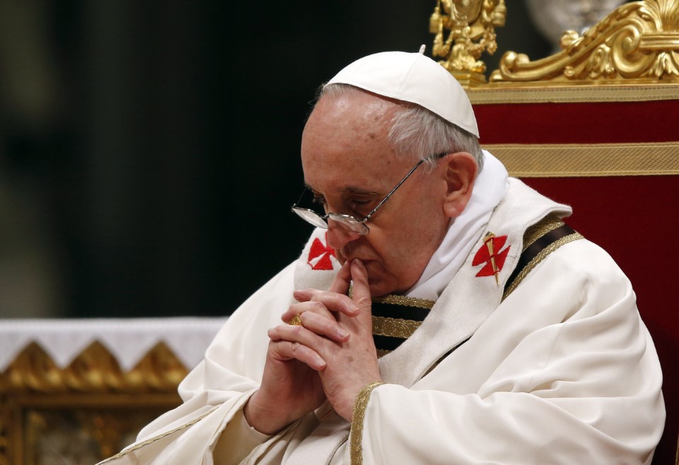 Pope Benedict XVI leads the Chrismal mass in Saint Peter's Basilica at the Vatican