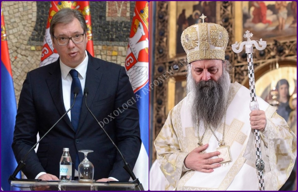 Alexander Vucic And Patriarch Of Serbia Porphyry Doxologia Infonews