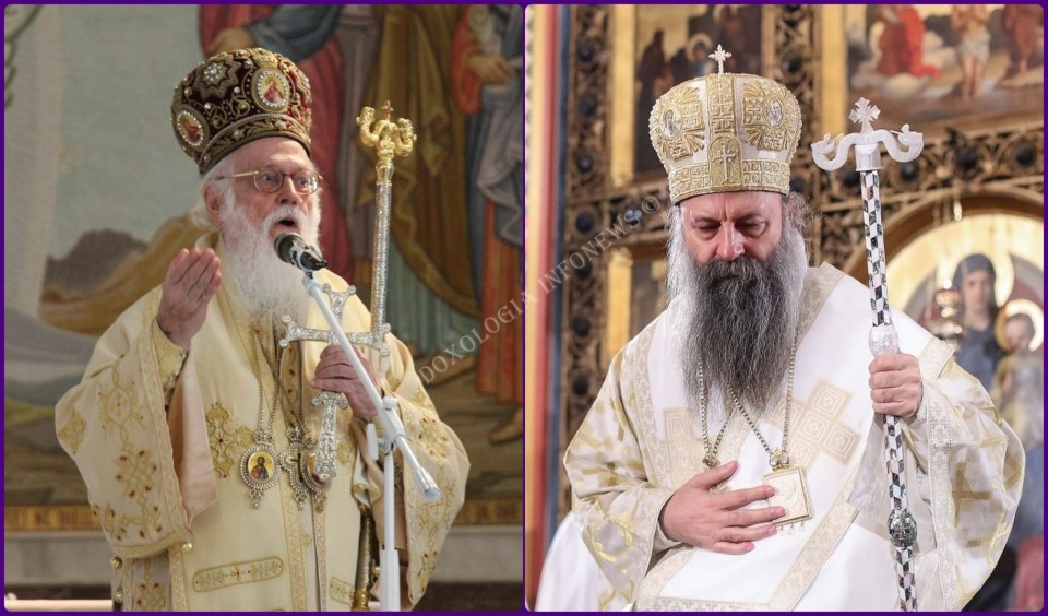Archbishop Of Tirana Anastasios And Patriarch Of Serbia Porphyry Doxologia Infonews
