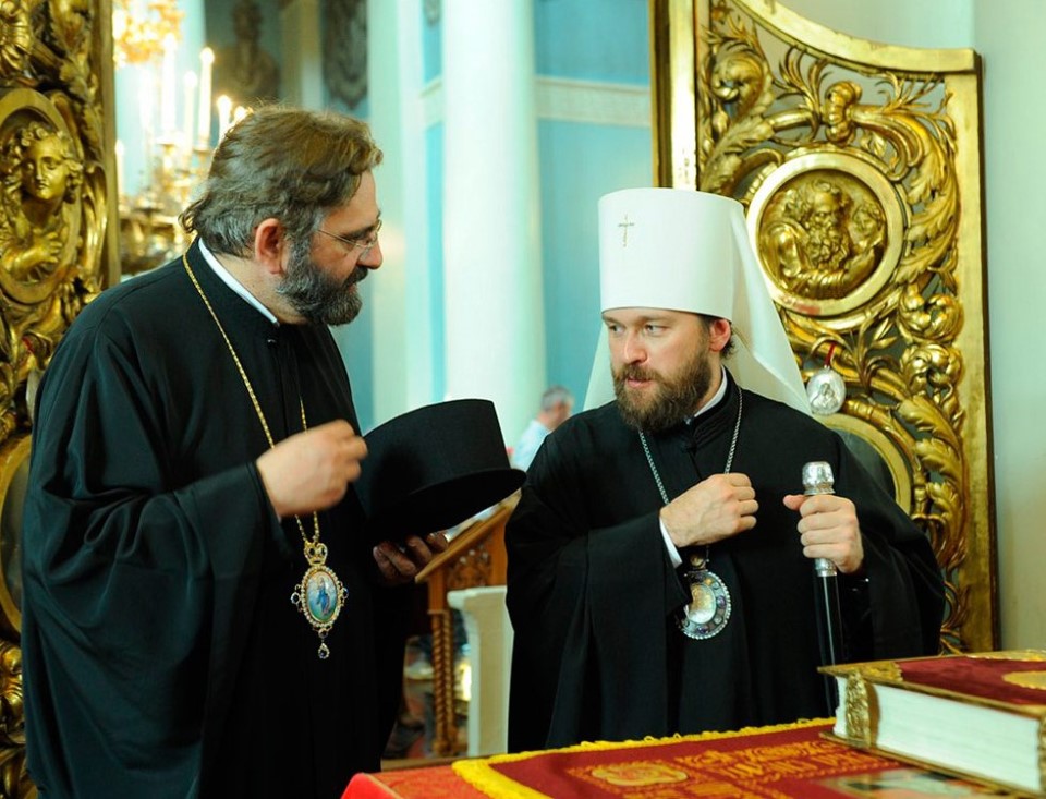 Ο Επίσκοπος Αβύδου με τον Μητροπολίτη Βολοκολάμσκ στην Μόσχα