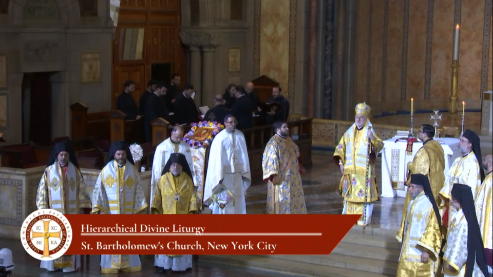 Archbishop of America at the Divine Liturgy for the Patronal Feast of the Ecumenical Patriarch