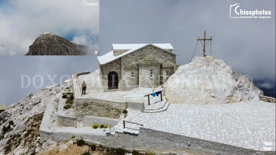 Εντυπωσιακή πτήση πάνω από την κορυφή του Αγίου Όρους cover