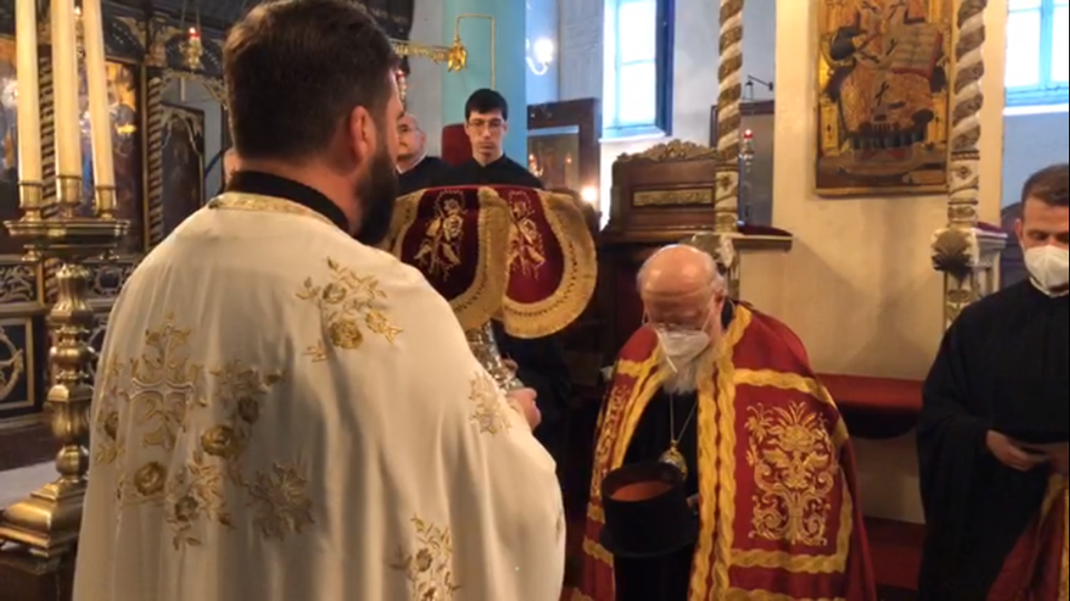Ο Οικουμενικός Πατριάρχης στον Ιερό Ναό Αγίου Γεωργίου Αντιφωνητή Ποτηρά