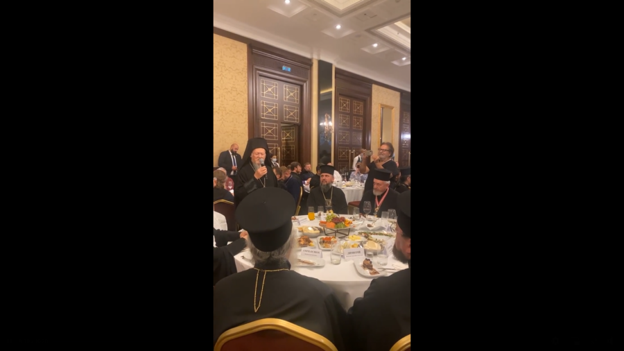 Ομιλία του Παναγιωτάτου στο επίσημο γεύμα μετά το πέρας της Θείας Λειτουργίας στην Αγία Σοφία Κιέβου