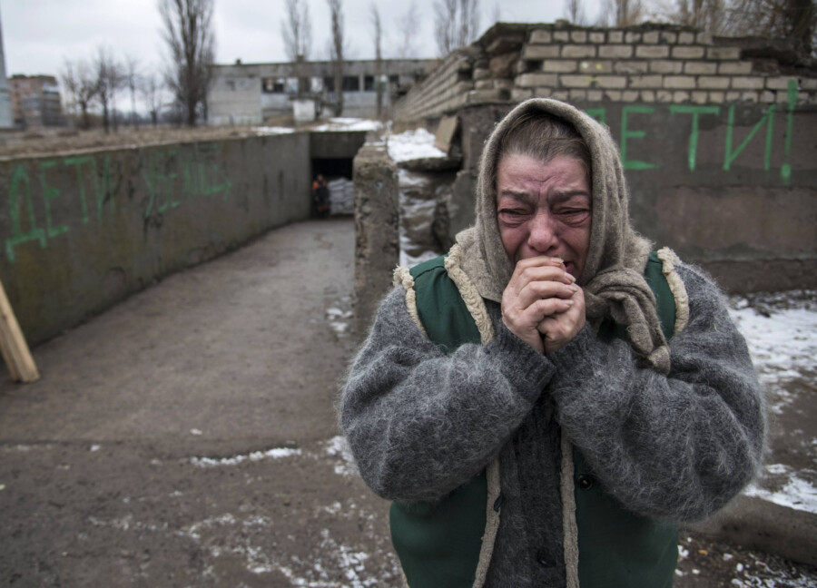 Ukraine woman sad