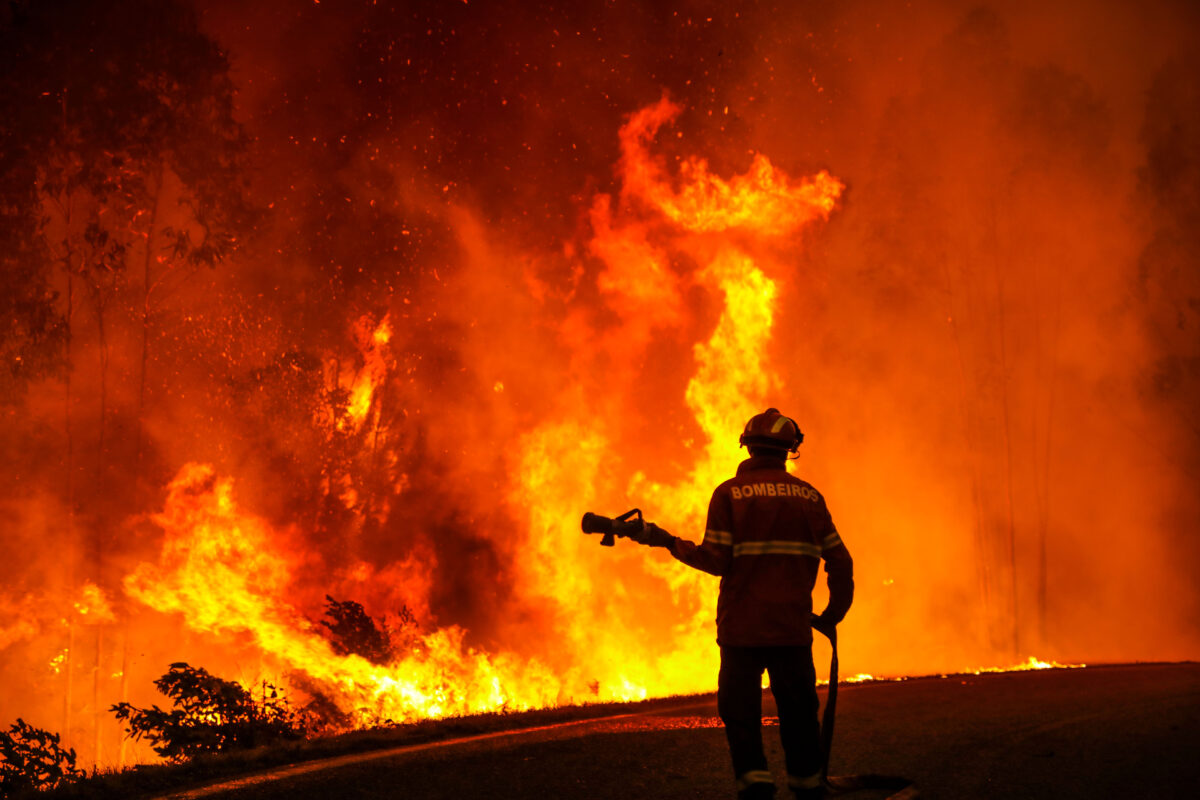 Wild fire in Leiria, Portugal
