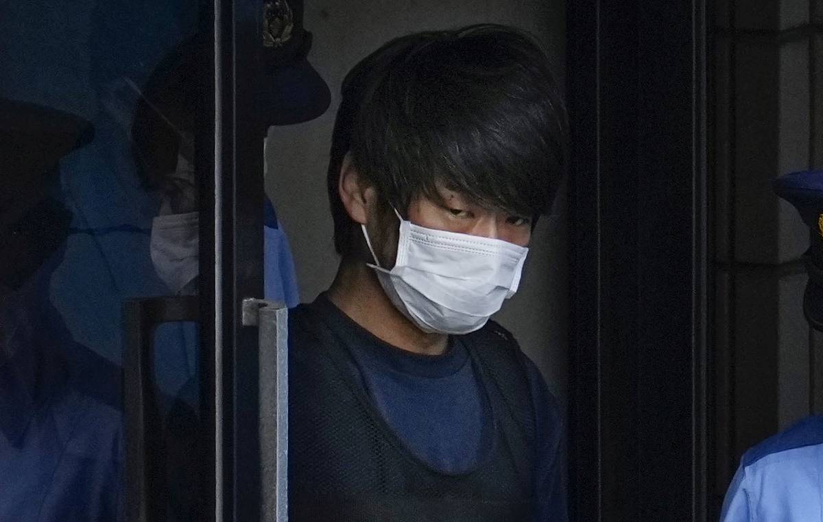 Tetsuya Yamagami, a suspected of killing former Japanese premier Shinzo Abe, is taken to prosecutors in Nara, Japan