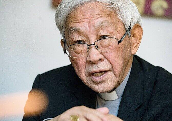 Der Honkonger Altbischof Joseph Zen in einem Gespraech mit dem Evangelischen Pressedienst epd am