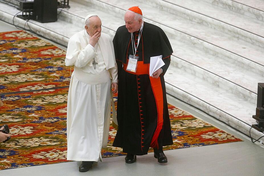 February 17, 2022, Vatican City, Vatican: Pope Francis And Cardinal Marc Ouellet During An International Symposium Fo