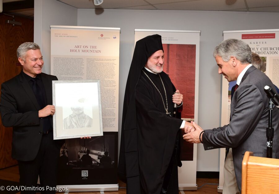 H.E. Archbishop Elpidophoros attended the Official Opening of the Mount Athos: The Ark of Orthodoxy Exhibit at the Maliotis Cultural Center in Brookline, Ma.