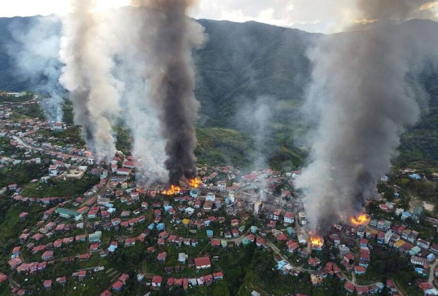 Myanmar military shelling 1000x675