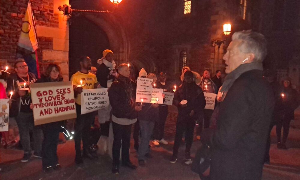 Protest outside Lambeth Palace
