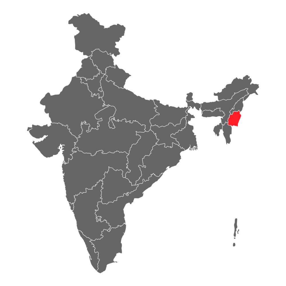 India map graphic, travel geography icon, indian region MANIPUR, vector illustration