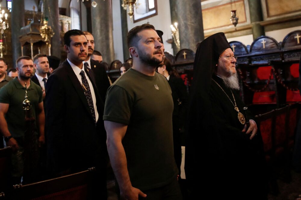 Ukraine's President Volodymyr Zelenskiy meets Ecumenical Patriarchate Bartholomew I in Istanbul
