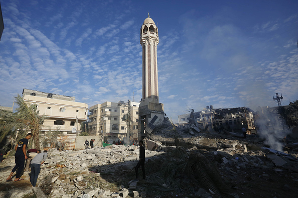 Jaffa Great Mosque destroyed after Israeli airstrike in Deir al Balah