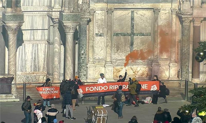 Venice Climate Activists St Marks Basilica