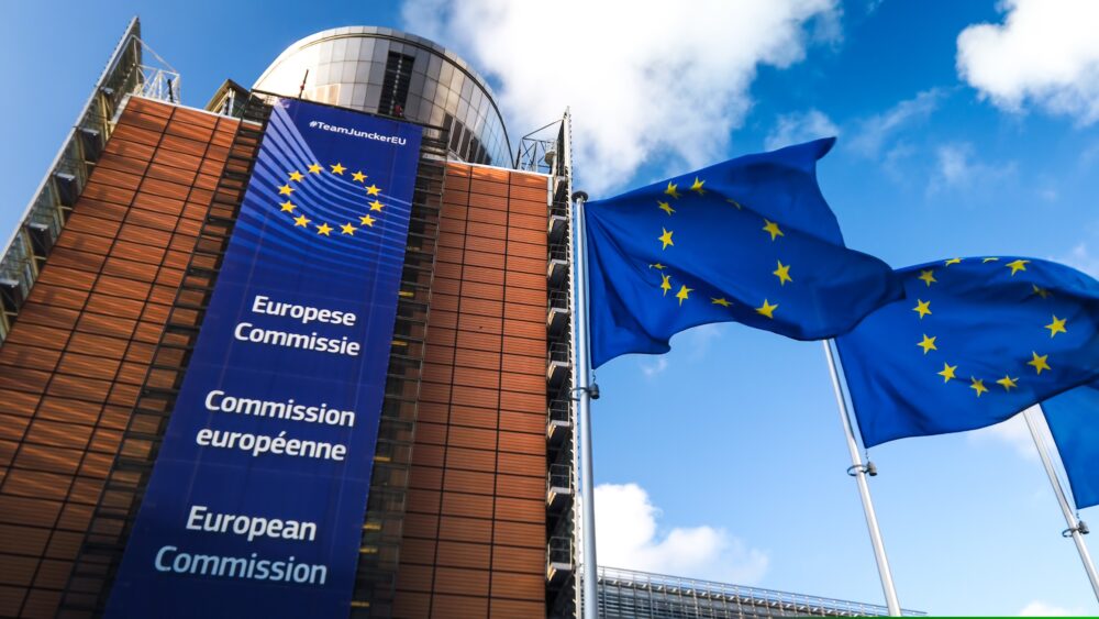 Brussels,/,Belgium, ,11/10/2019, ,European,Union,Flags,Waving