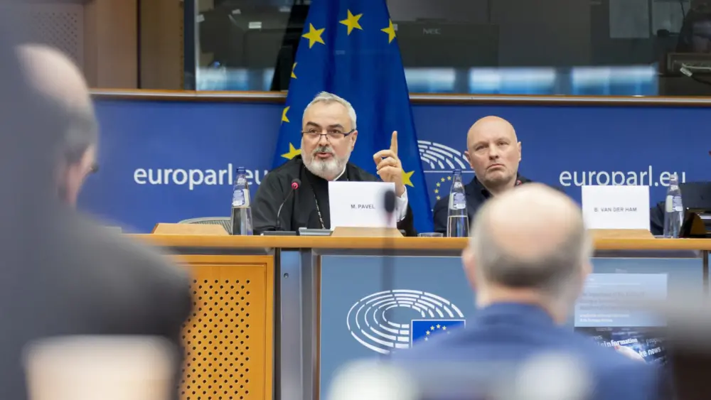 Pr Mihai Pavel la Parlamentul European Sursa foto Parlamentul european scaled.jpg