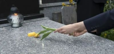 Tulips Being Brought Grave Cemetery