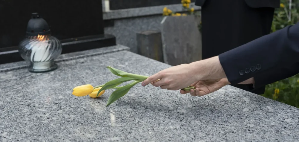 Tulips Being Brought Grave Cemetery