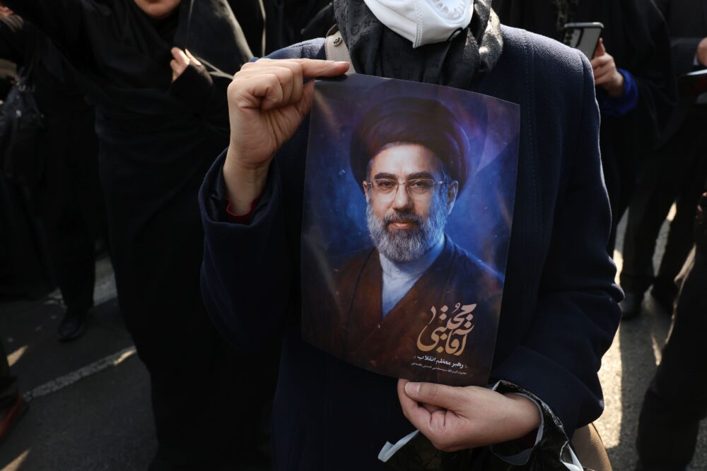 Iranians gather in support of new supreme leader in central Tehran